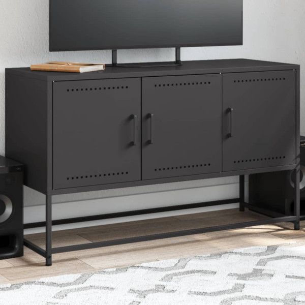 Mueble para TV de acero negro 100.5x39x60.5 cm D