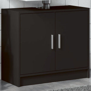 Armario para lavabo madera de ingeniería negro 63x29x55 cm D