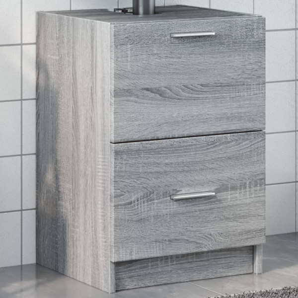 Armario de lavabo madera de ingeniería gris Sonoma 40x37x59 cm D