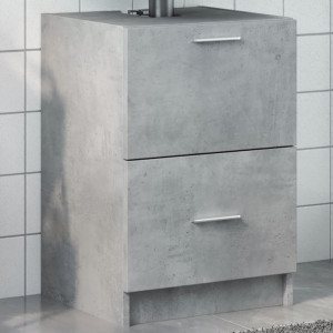 Armario de lavabo madera ingeniería gris hormigón 40x37x59 cm D