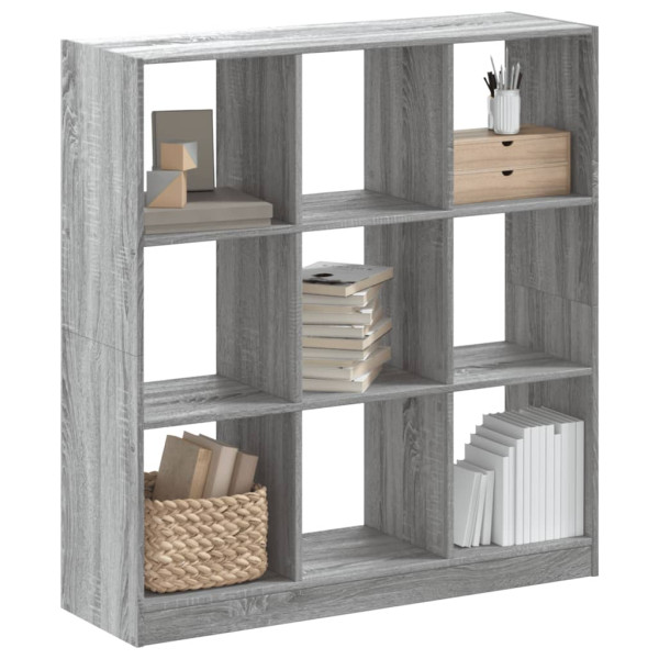 Estantería madera de ingeniería gris Sonoma 102x32x108 cm D