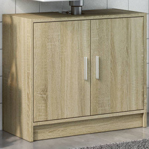 Armario de lavabo madera de ingeniería roble Sonoma 63x29x55 cm D