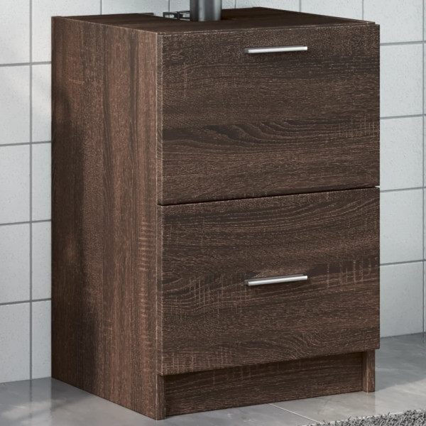 Armario de lavabo madera de ingeniería marrón roble 40x37x59 cm D