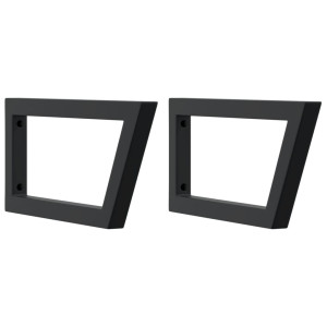 Soportes estante de lavabo 2 unidades trapecio acero negro H