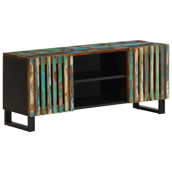 Mueble de TV madera maciza de acacia 105x34x46 cm D