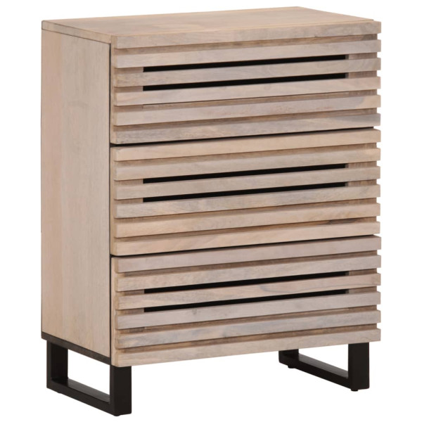 Aparador de madera maciza de mango blanco 60x34x75 cm D