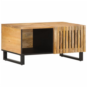 Mesa de centro de madera maciza de mango rugosa 80x51x40 cm D