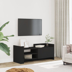 Mueble para TV madera contrachapada negra 100x35x40 cm D