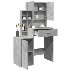 Tocador con mueble gris hormigón 80x35x132 cm D