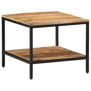 Mesa de centro de madera maciza de mango rugosa 55x55x45 cm D