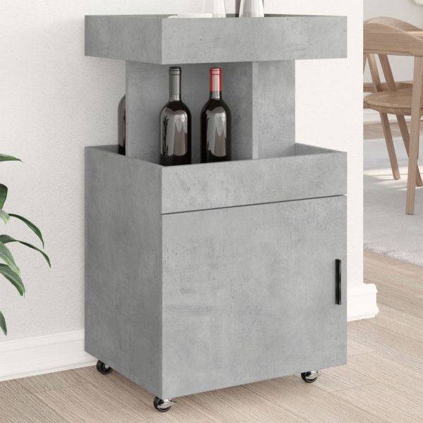 Bar Carrinho feito de engenharia cinza de concreto 50x41x89 cm D