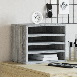 Organizador escritorio madera ingeniería gris 36x26x29.5 cm D