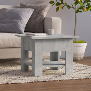 Mesa de centro madera contrachapada gris hormigón 55x55x42 cm D