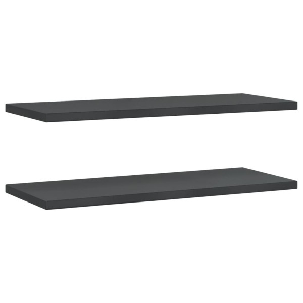 Estantes de pared 2 uds acero inoxidable negro 100x40x3 cm M 2