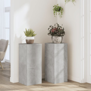 Suportes de plantas 2 pcs de madeira cinza de concreto 30x30x70 cm D