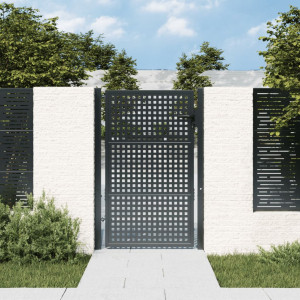 Puerta de jardín acero gris antracita 105x175 cm D