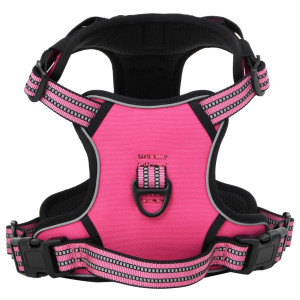 Arnés para perros con correa y collar ajustable rosa M D