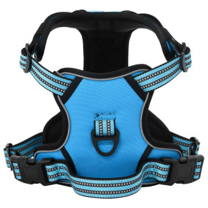 Arnés para perros con correa y collar ajustable azul XL D