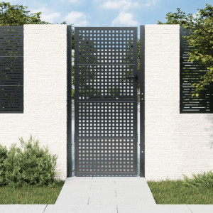 Puerta de jardín acero gris antracita 105x250 cm D