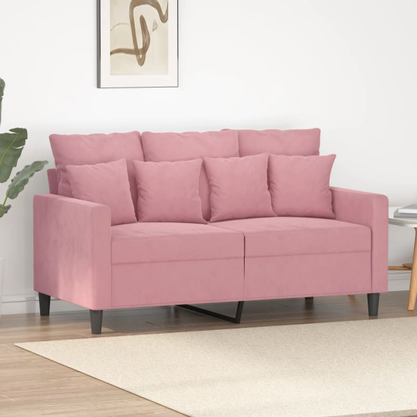 Sofá de 2 plazas terciopelo rosa 120 cm D