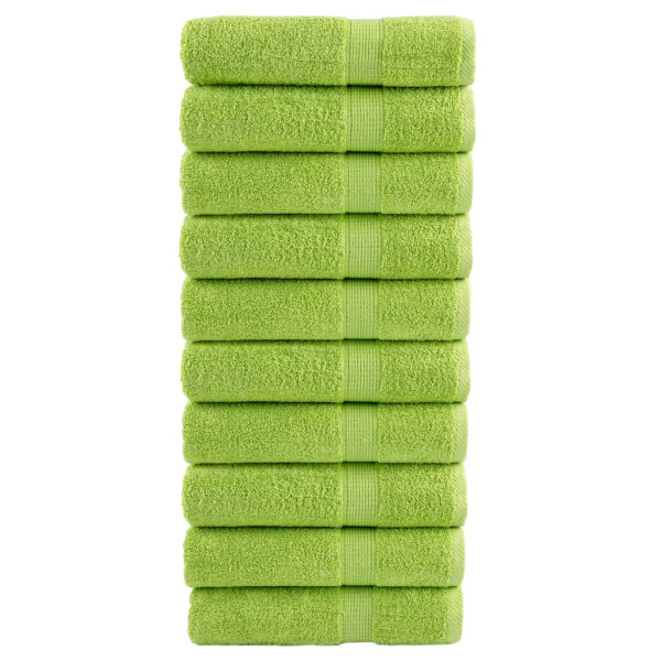 Toallas de baño 10 uds 100% algodón verde 100x150 cm 600 gsm D