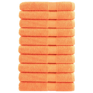 Toallas de sauna 10 uds 100% algodón naranja 80x200 cm 600 gsm D