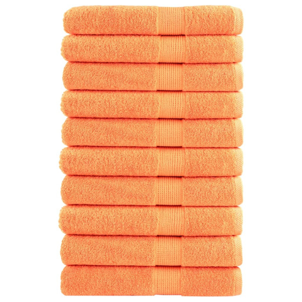 Toallas de sauna 10 uds 100% algodón naranja 80x200 cm 600 gsm D