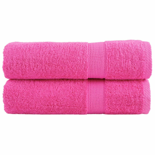 Toalhas de mãos 2 pcs 100% algodão rosa 50x100 cm 600 g/m² D