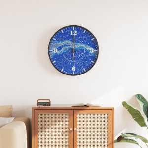 Reloj de pared con escalas y agujas luminosas azul Ø30 cm D