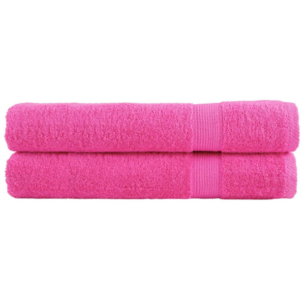 Toallas premium 2 uds 100% algodón rosa 100x200 cm 600 gsm D