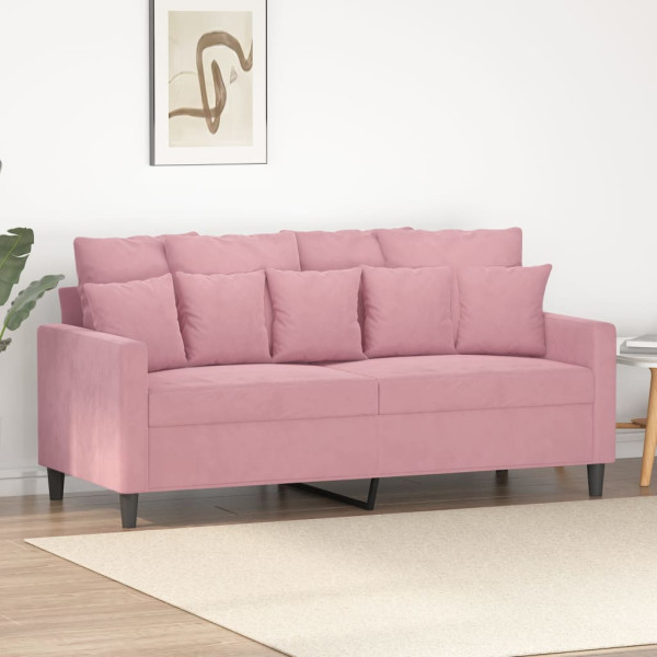 Sofá de 2 plazas terciopelo rosa 140 cm D