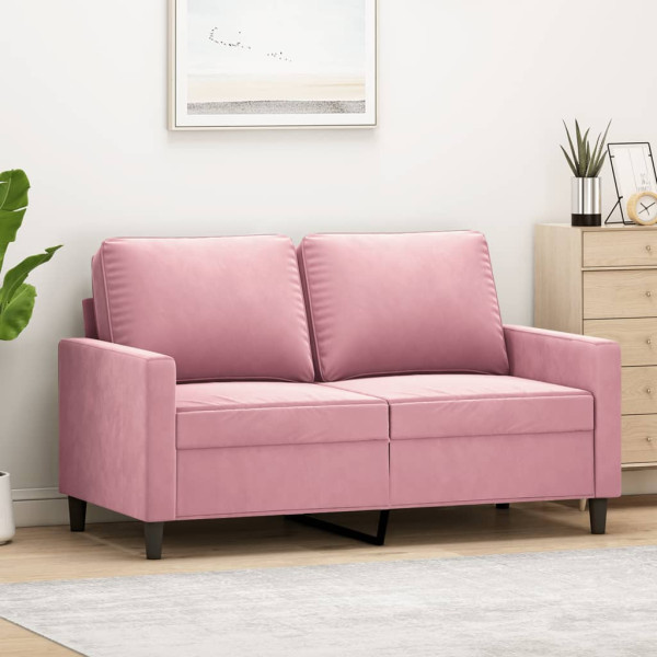 Sofá de 2 plazas terciopelo rosa 120 cm D