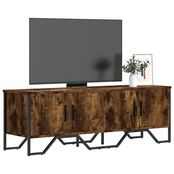 Mueble de TV madera de ingeniería roble ahumado 122x34x41 cm D