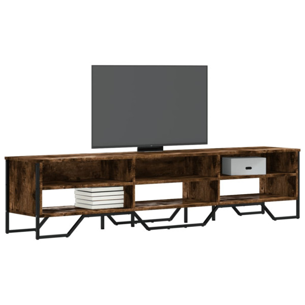 Mueble de TV madera de ingeniería roble ahumado 180x34x41 cm D