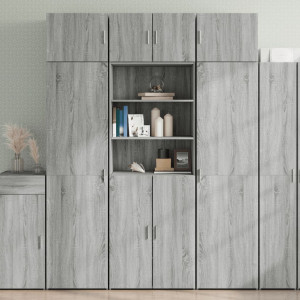 Armario de madera ingeniería gris Sonoma 70x42.5x225 cm D