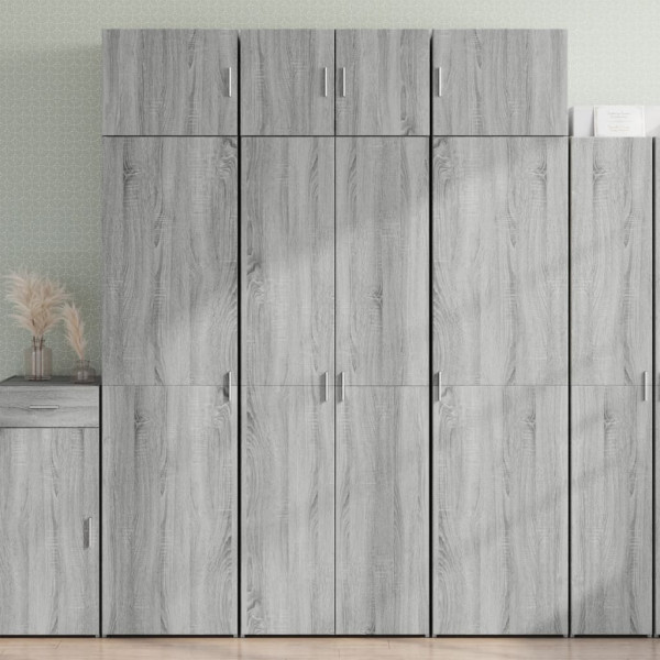 Armario de madera ingeniería gris Sonoma 70x42.5x225 cm D