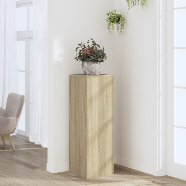 Soportes de plantas madera ingeniería roble Sonoma 33x33x100 cm D