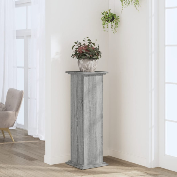 Soportes de plantas madera ingeniería gris Sonoma 33x33x100cm D