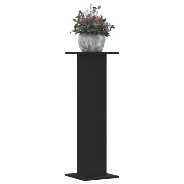 Soportes de plantas 2 uds madera ingeniería negro 30x30x95 cm D