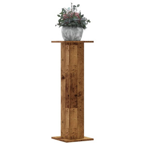 Soportes para plantas 2 uds madera roble envejecido 30x30x95 cm D