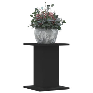 Soportes de plantas 2 uds madera ingeniería negro 30x30x40 cm D