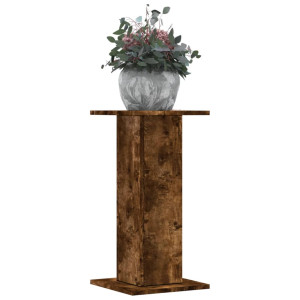 Soportes de plantas 2 uds madera roble ahumado 30x30x60 cm D