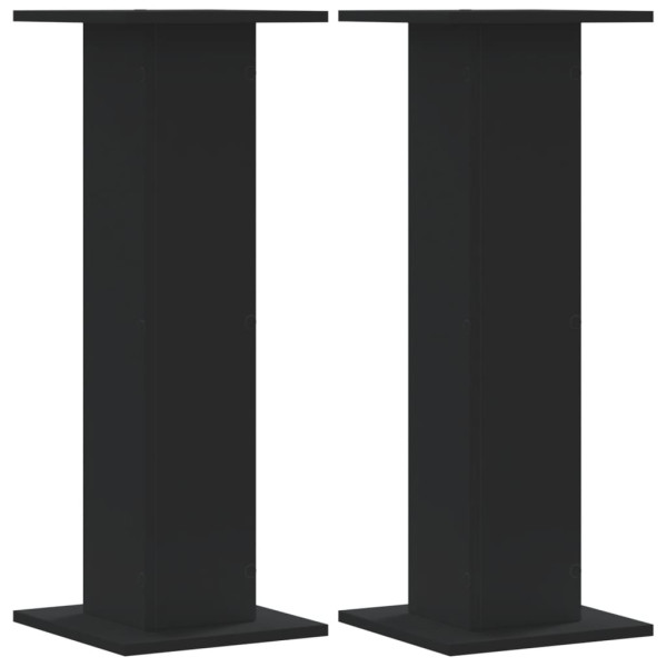 Soportes de plantas 2 uds madera ingeniería negro 30x30x80 cm D