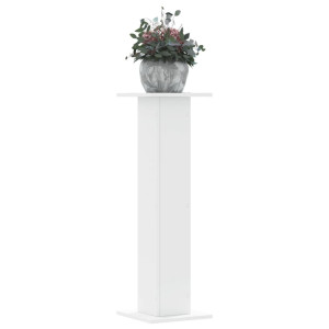 Soportes de plantas 2 uds madera ingeniería blanco 30x30x95 cm D