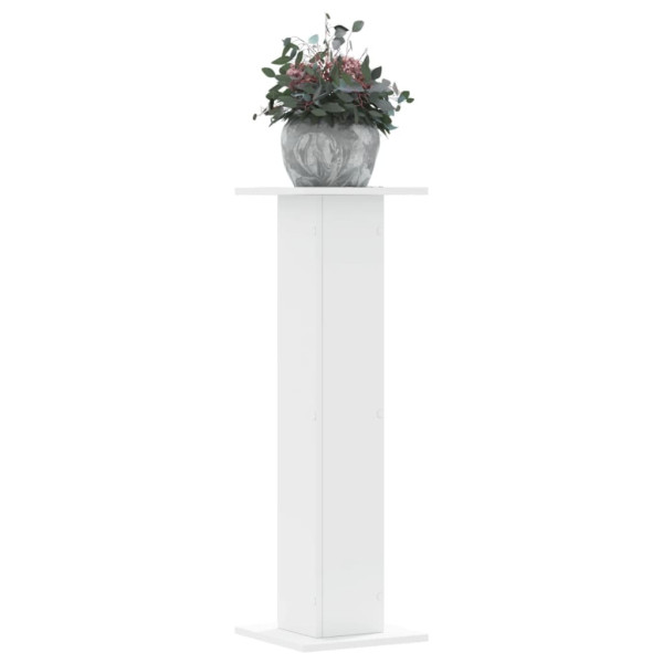 Soportes de plantas 2 uds madera ingeniería blanco 30x30x95 cm D