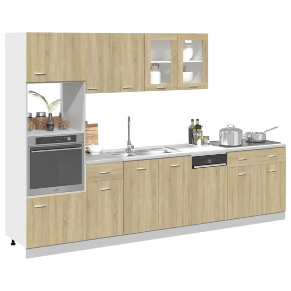 Set de muebles de cocina 7 pzas madera ingeniería roble Sonoma D