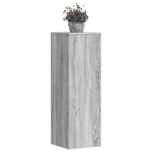 Soportes para plantas 2 uds madera gris Sonoma 33x33x100 cm D