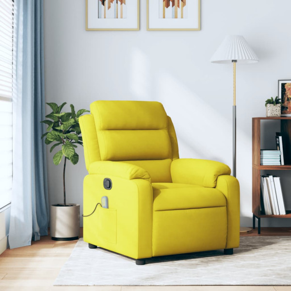 Sillón de masaje reclinable de terciopelo amarillo D