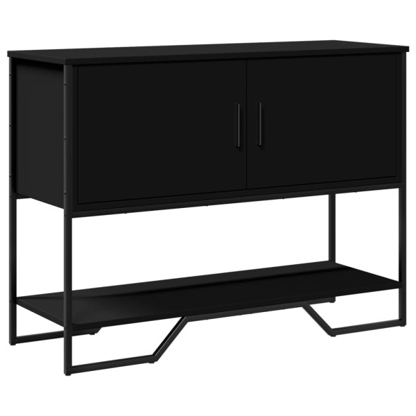 Mesa de console madeira de engenharia preta 100x35x74.5 cm D