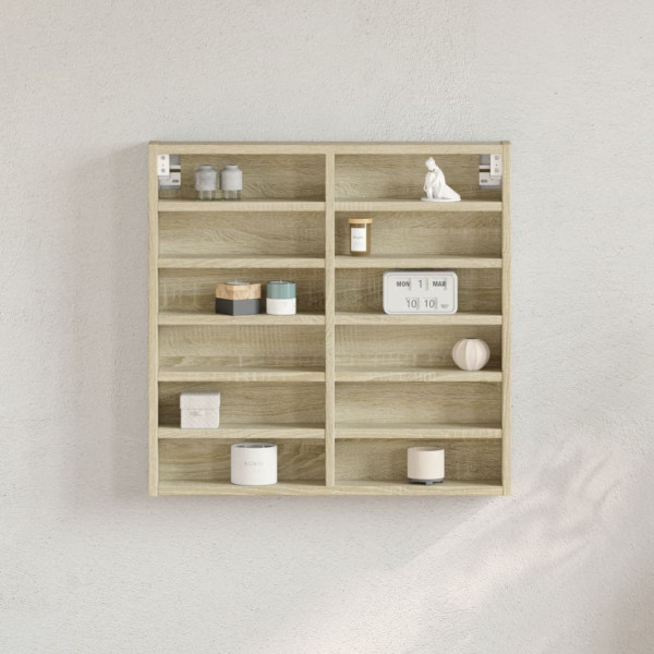 Vitrina de madera de ingeniería roble Sonoma 60x8.5x58 cm D